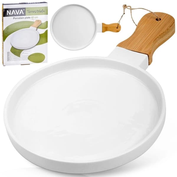 TERRESTRISK serveringsfad af porcelæn 39,5x26,5 cm