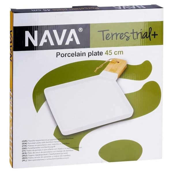 TERRESTRISK serveringsfad af porcelæn 44,5x35 cm
