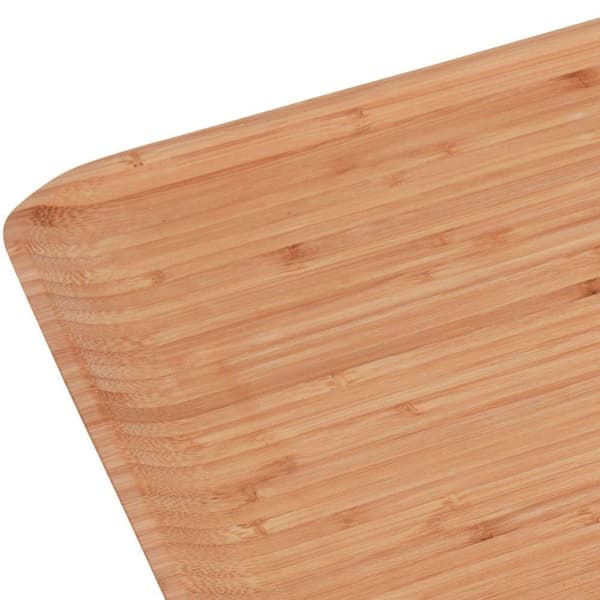 Bambustallerken i træ, rektangulær bakke, kagefod, 44x25 cm