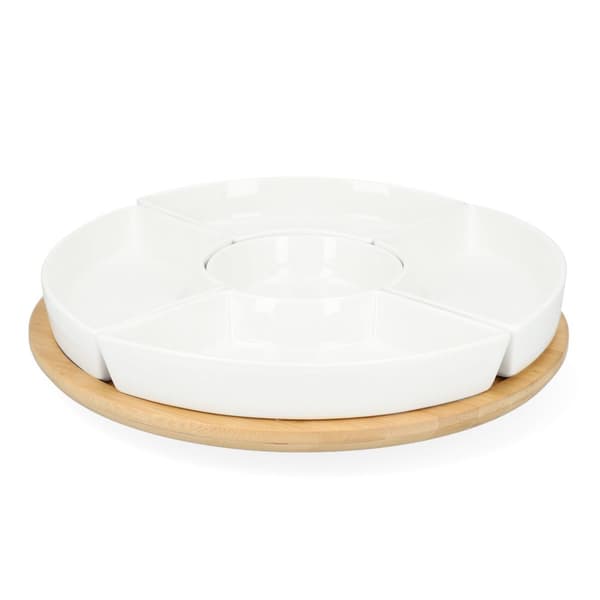 Fad | FINCAN | med hvide skåle og drejebakke | 30 cm | 984727