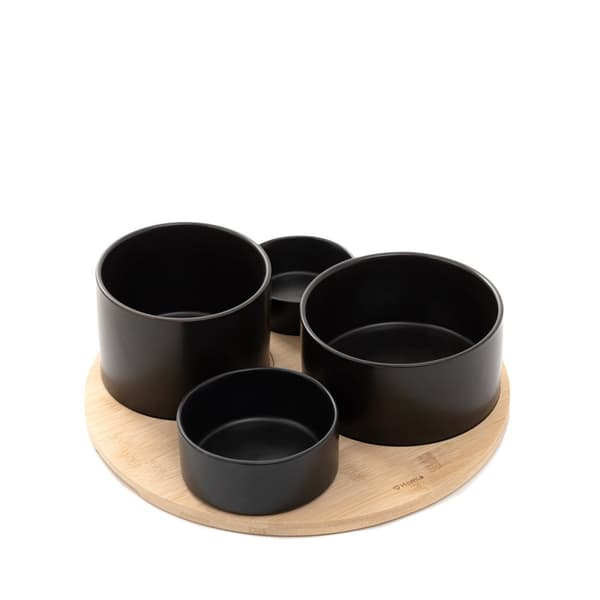 Ställ in | YIFAN | serveringsskålar 5 stycken, svarta | 33 cm | 849362