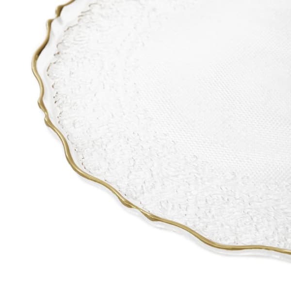 Plade | LISALA | gennemsigtig med guldkant | 28 cm | 862064