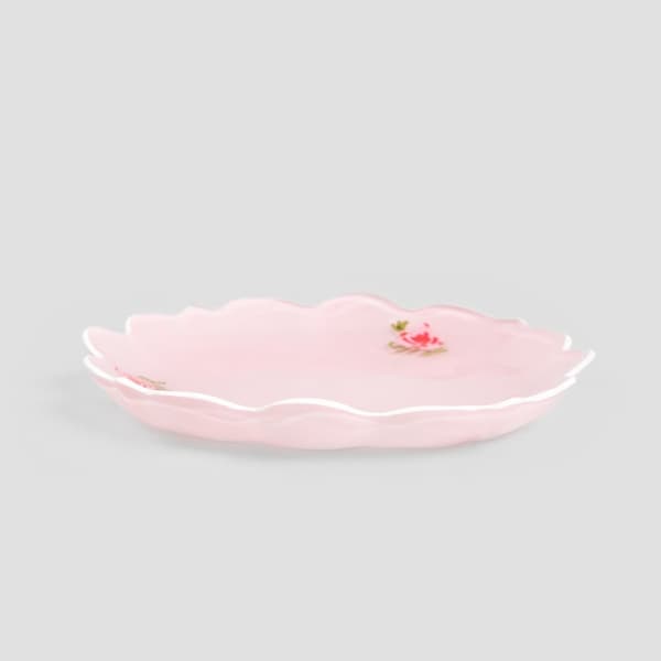 Plade | PINK MÆLKET | med hvid kant | 14 cm | 731730