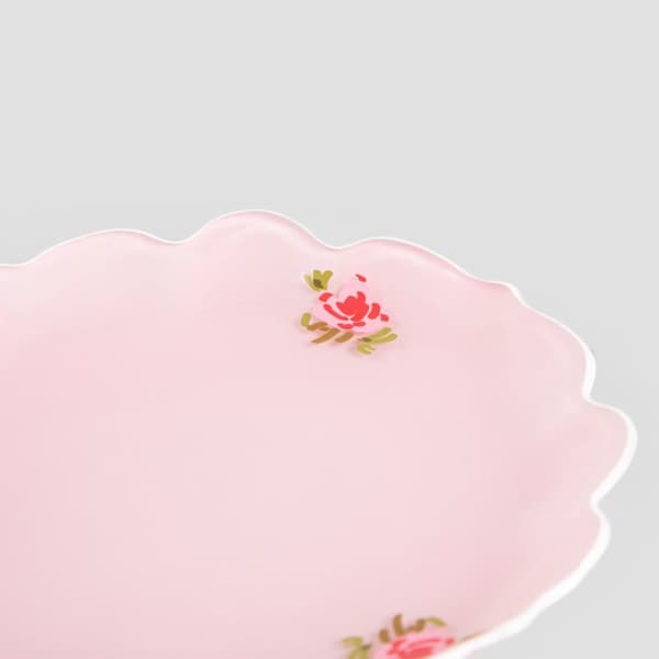 Plade | PINK MÆLKET | med hvid kant | 14 cm | 731730