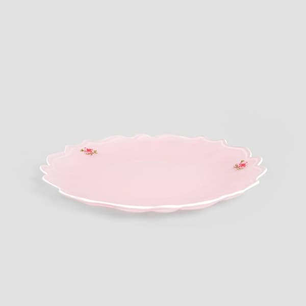 Lauta | PINK MILKY | astiasto valkoisella reunalla | 28cm | 731761