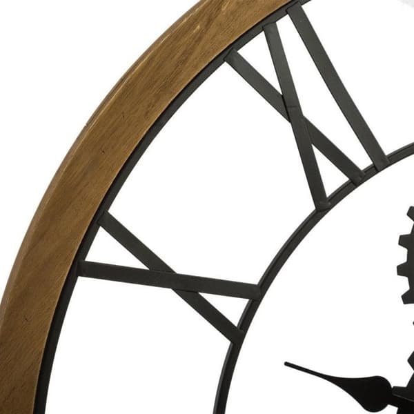Mekanisk klocka i metall & trä Diameter 70 cm Atmosphera