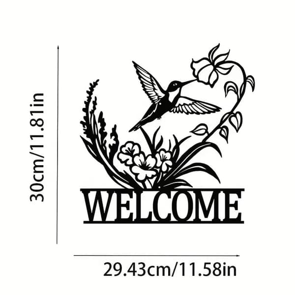 Minimalistisk Svart Metall 1pc Kolibri, Uggla, Fjäril Väggkonst, Inomhus/Utomhus Hängdekoration till Vardagsrum, Sovrum, Badrum, Kök, Terrass, Balkong