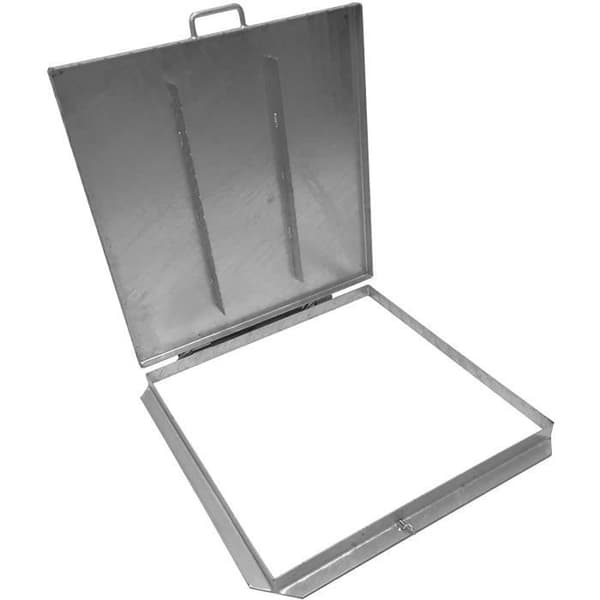 Brunnlock - Stål - 95x95 cm - Vattenavlopp - Motståndskraftig - Grå