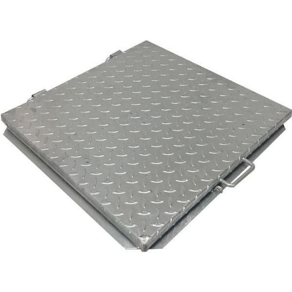 Brunnlock - Stål - 95x95 cm - Vattenavlopp - Motståndskraftig - Grå