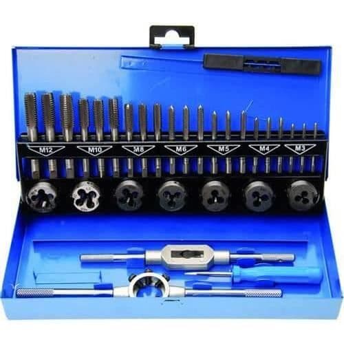 YUENFONG Tungsten Steel Tap and Tap Set 32 stycken med förvaringsväska M3, M4, M5, M6, M8, M10, M12