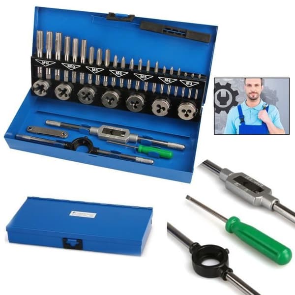 LARS360 Tap and Die Kit - M3-M12 stål - Låda med 32 delar