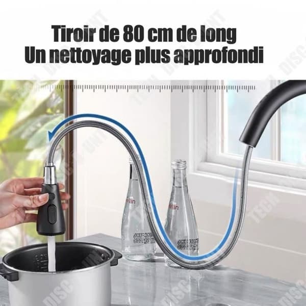 TD® Dual Purpose Rostfritt stål Varmt och kallt utdragbar köksblandare kan förlängas stänksäker