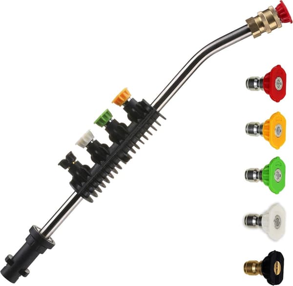 Högtryckstvättstavsförlängning med adapter, utbyteslans, endast kompatibel Karcher K2, K3, K4, K5, K6, K7, 15 tum