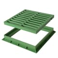 Miniatyrbild 2 av 4: First plast - TGNP30V - tgnp30 V-y chassi med pedonabilt PVC-galler, grönt, 300 x 300 mm