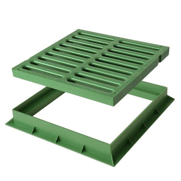 First plast - TGNP30V - tgnp30 V-y chassi med pedonabilt PVC-galler, grönt, 300 x 300 mm