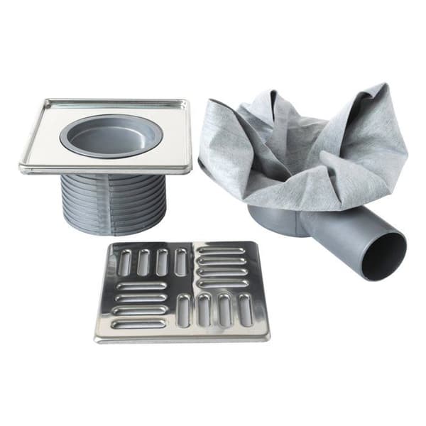 First plast - CHPPT15IN - Polypropengård med INOX-galler, med mantel, Silver (rostfritt), 150x150 mm