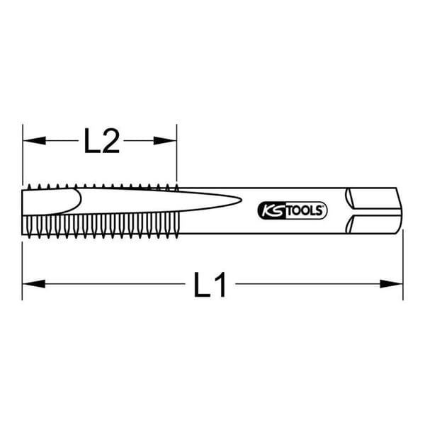 Filiere - trådmatning - tapp Ks tools - 331.2050 - Förpackning med 3 snitt i snabbstål Diameter M5 Steg 0,8 mm