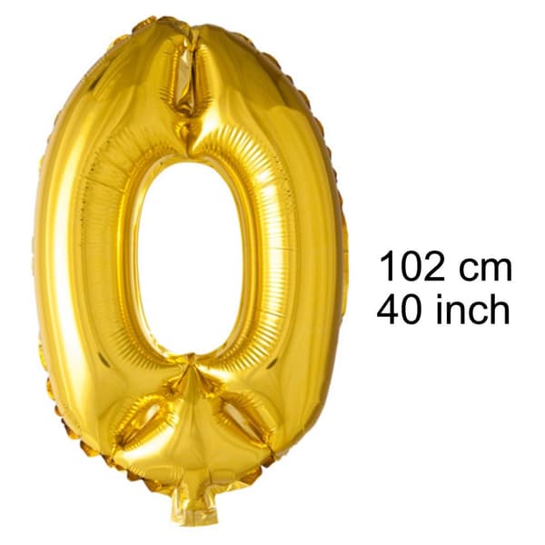 Guld Nummer-balloner 0-9 - Stort antal balloner til fødselsdagsfest, bryllup, babyshower og jubilæumsfest