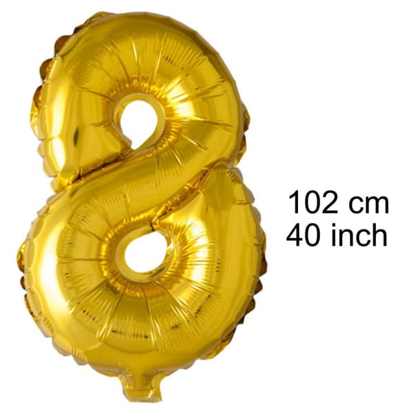 Guld Nummerballonger 0-9 - Stora Sifferballonger för Födelsedagsfest, Bröllop, Baby Shower och Jubileumsfirande