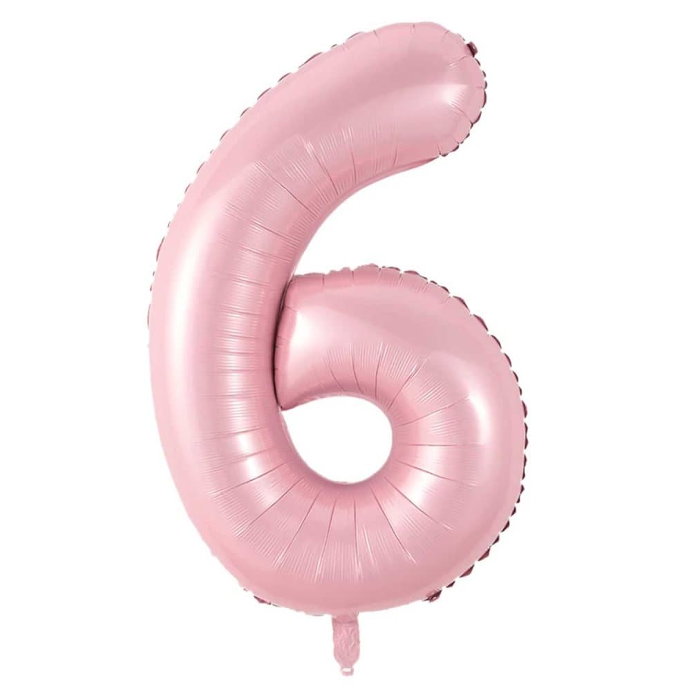 ENORM 102cm Sifferballong Rosa Nummer 6 Ballong