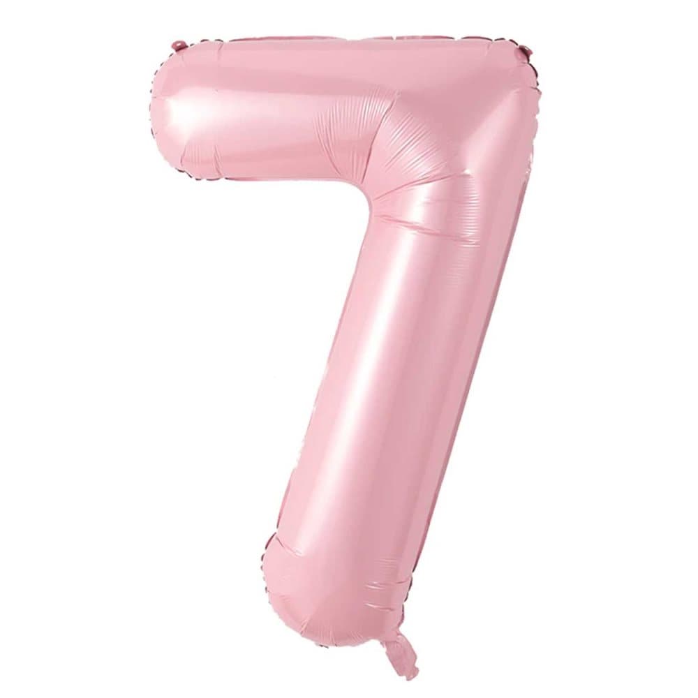 ENORM 102cm Sifferballong Rosa Nummer 7 Ballong