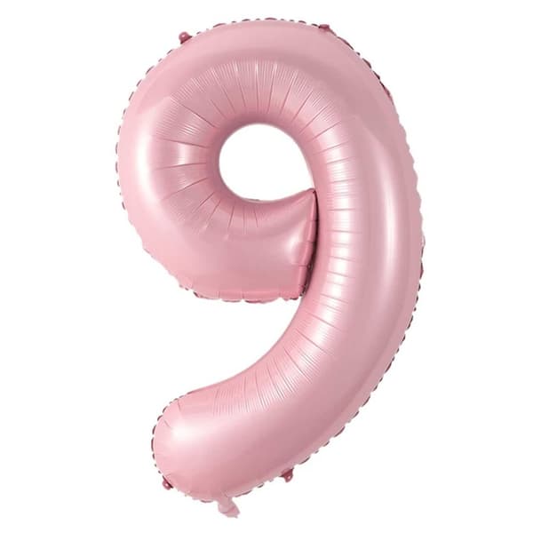 Kæmpe 102cm nummer ballon pink nummer 9 ballon