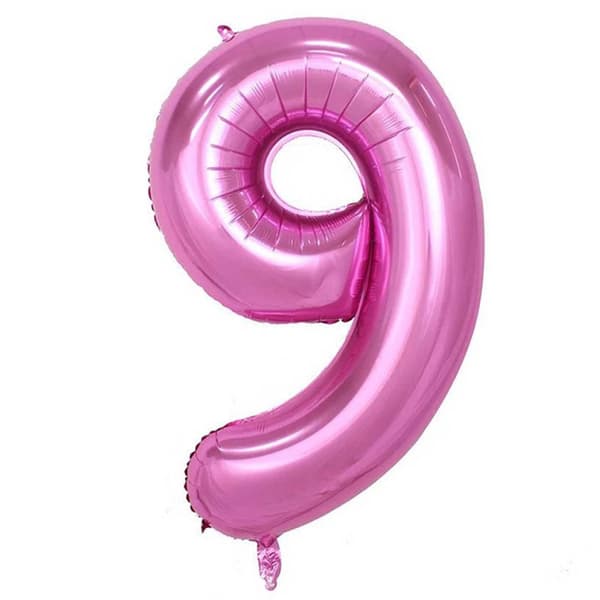 ENORM 102cm Sifferballong Rosa Metallic Nummer 9 Ballong