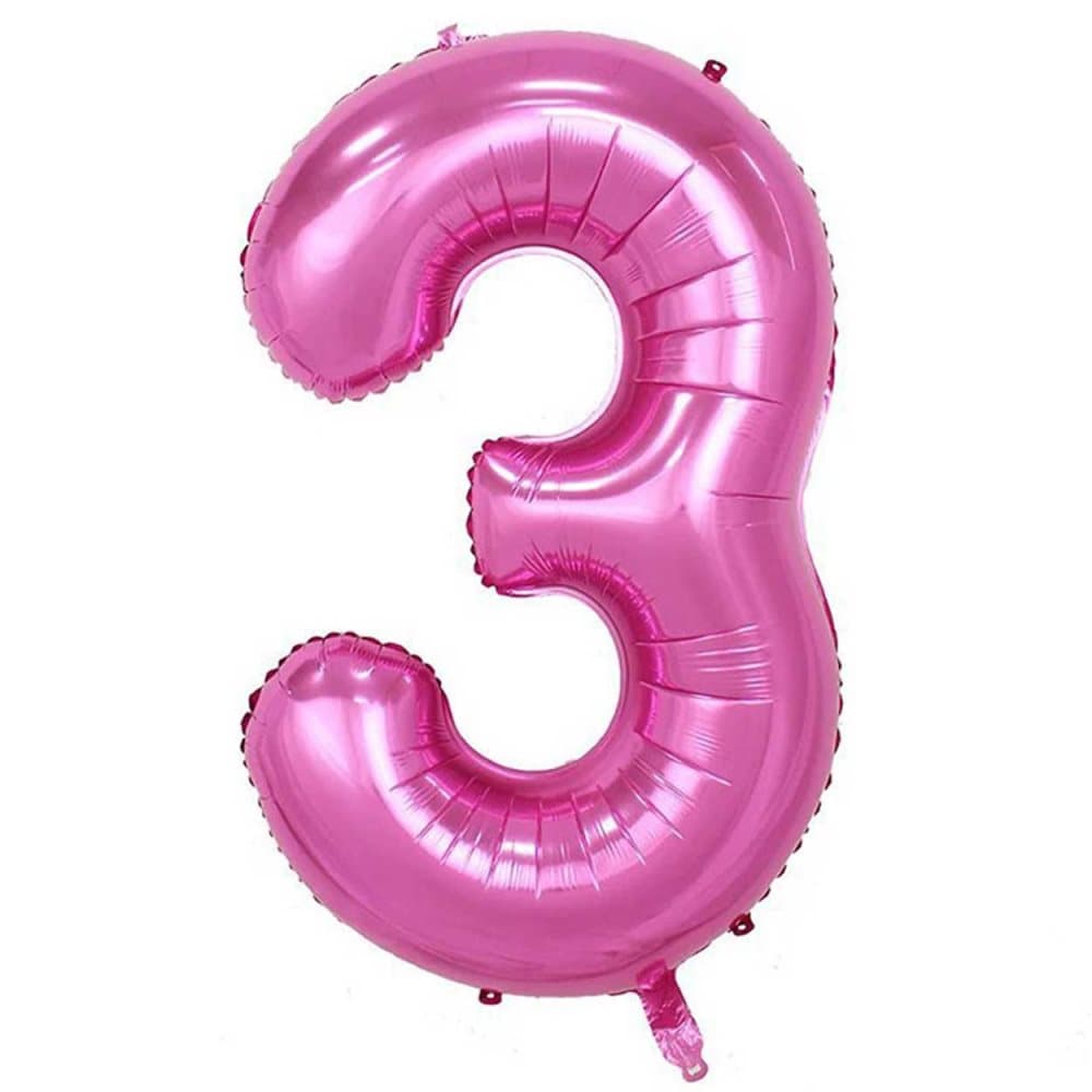 ENORM 102cm Sifferballong Rosa Metallic Nummer 3 Ballong