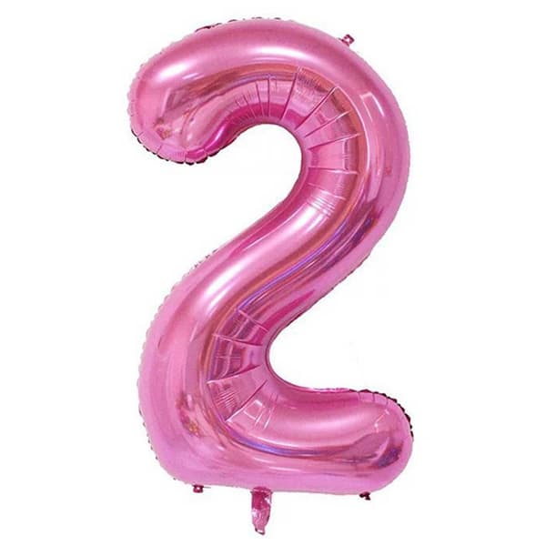 ENORM 102cm Sifferballong Rosa Metallic Nummer 2 Ballong