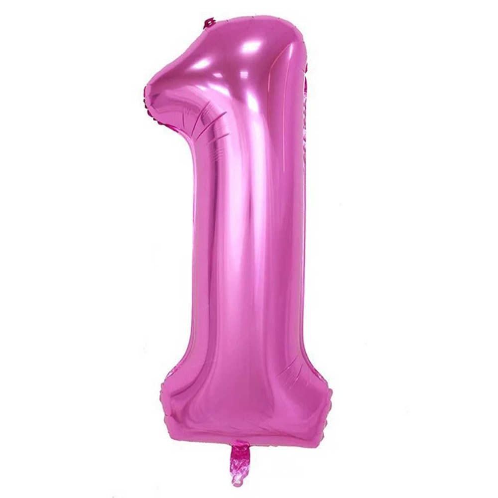 ENORM 102cm Sifferballong Rosa Metallic Nummer 1 Ballong