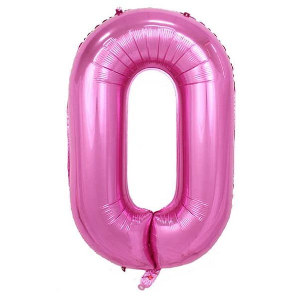 ENORM 102cm Sifferballong Rosa Metallic Nummer 0 Ballong