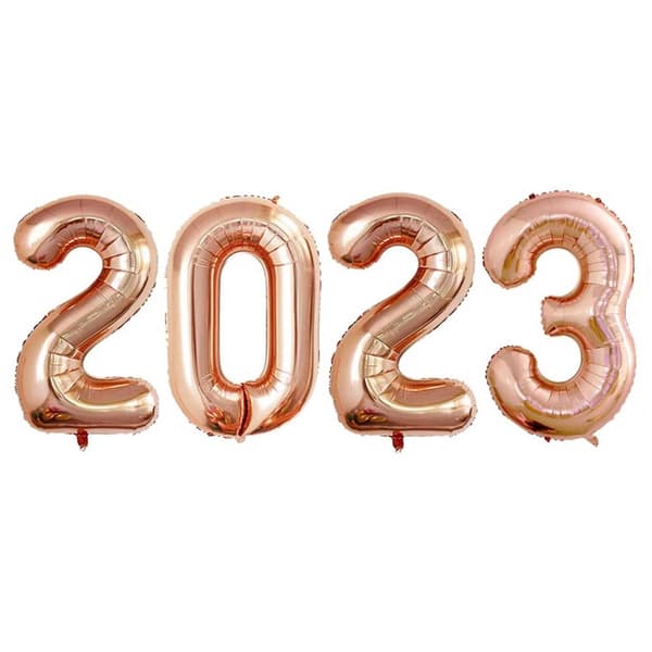 2023 Ciffer Balloons Rose Gold til nytår 102 cm stort