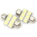 Miniatyrbild 1 av 2: LED Spollampa, Sockel C5W, 6-LED 33mm (2-Pack)
