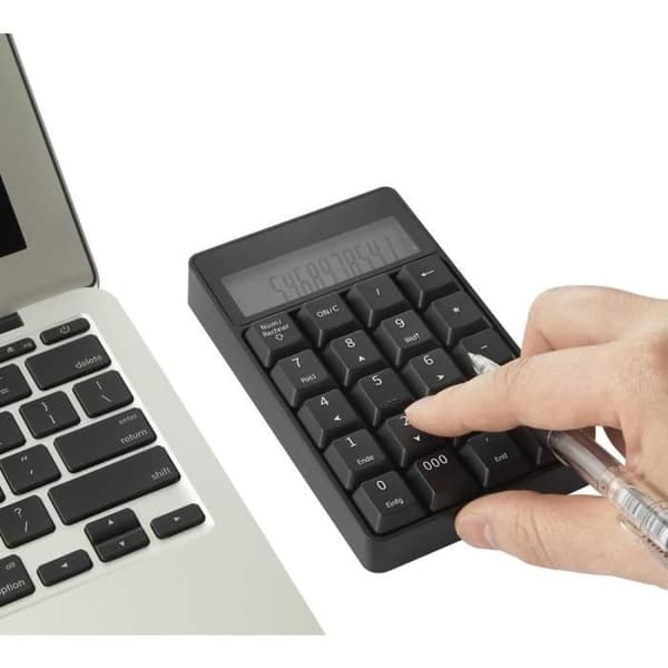 Renkforce RF-NK-201 Trådlös numerisk knappsats med display och fickkalkylatorfunktion - svart