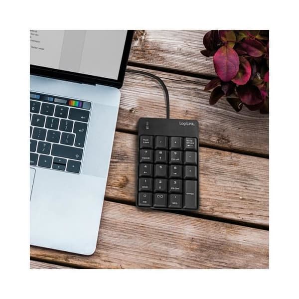 logilink logilink USB numeriskt tangentbord, med kabel, 19 tangenter, svart svart svart svart