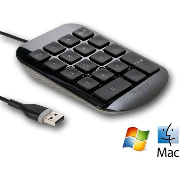 TARGUS USB Numeriskt tangentbord - Svart - PC / MAC Svart, Grå