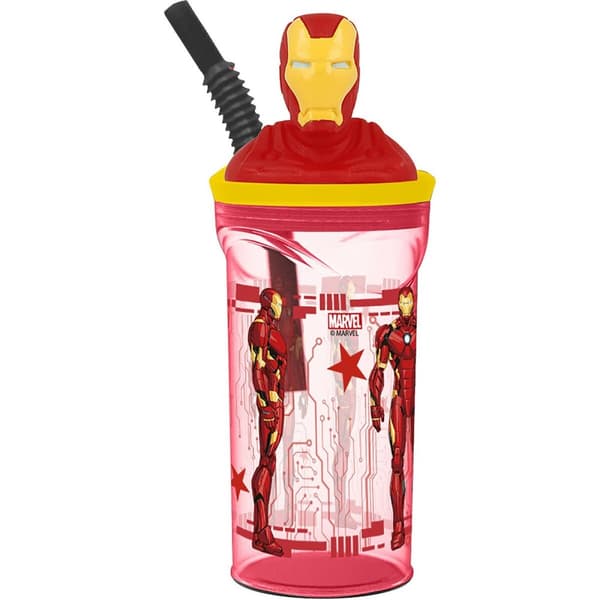 Cup with Straw The Avengers Iron Man Red 3D