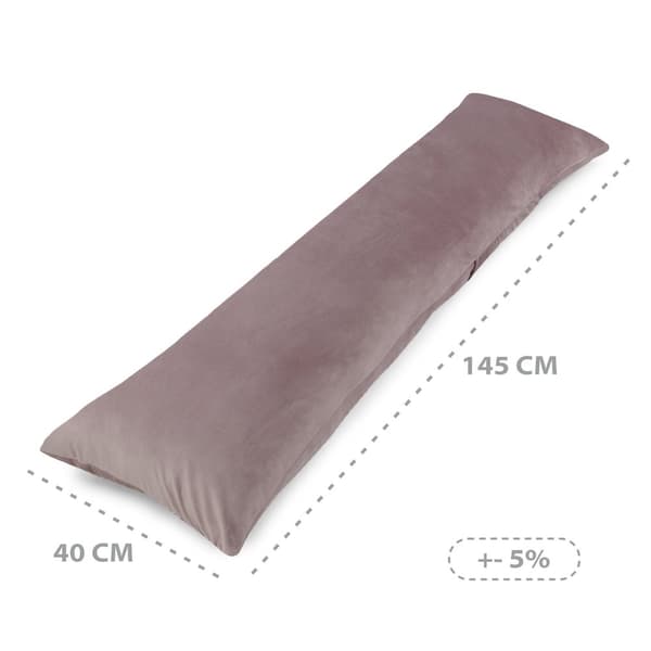 Side sleeper kudde med sammetsöverdrag 40 x 145 cm - komfort kudde side sleeper body kudde side sleeper rosa