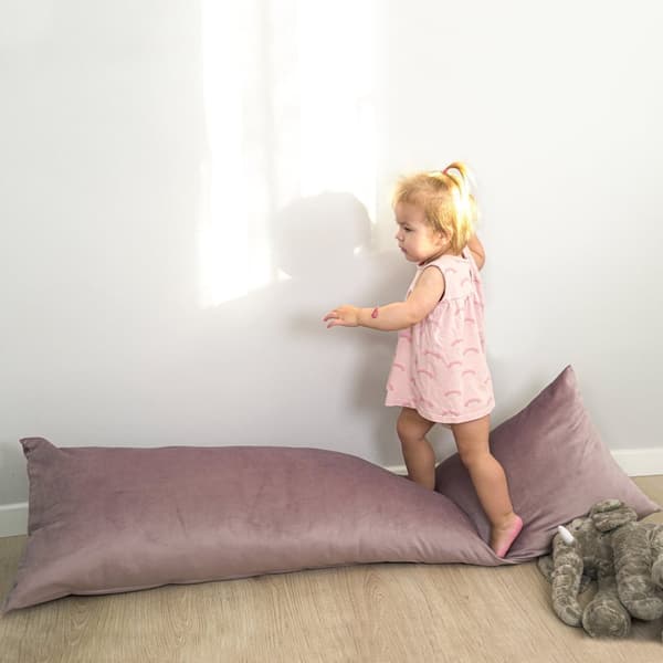 Side sleeper kudde med sammetsöverdrag 40 x 145 cm - komfort kudde side sleeper body kudde side sleeper rosa