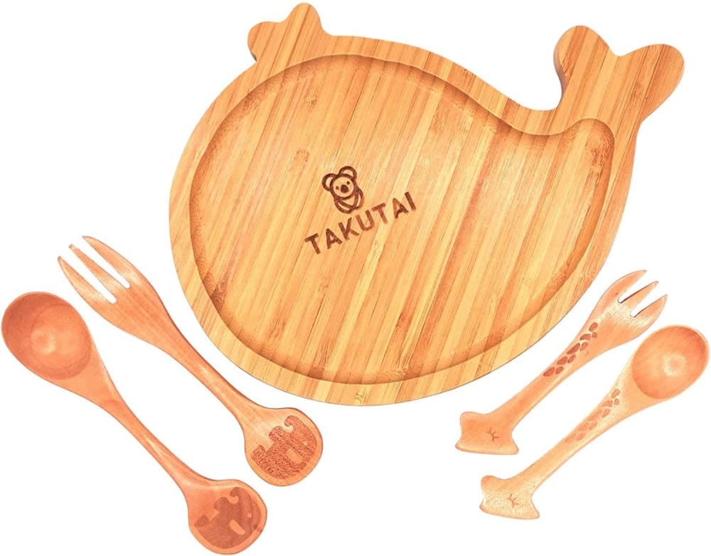 Bambu tallrik & bestick spädbarn