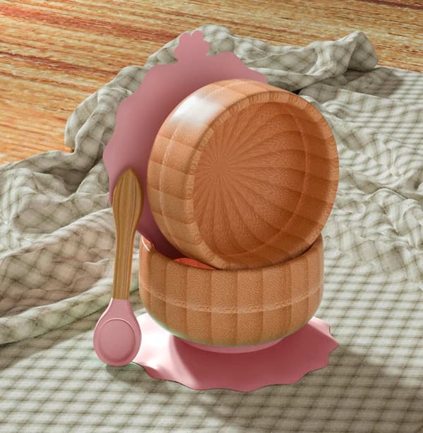 Bamboo skålset för barn Bamboo skål med sugkopp och sked - För att äta och mata spädbarn och småbarn