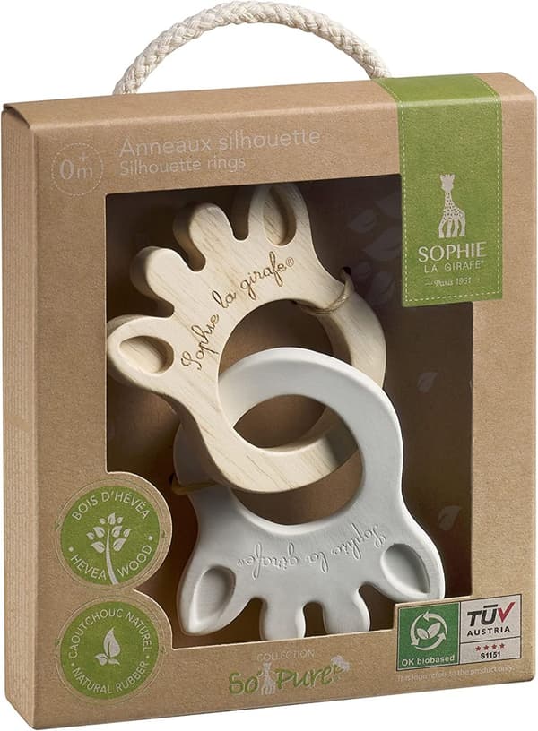 VULLI So'pure Sophie la girafe Rubber&Wood Silhouette rings,  0m.+, 220200
