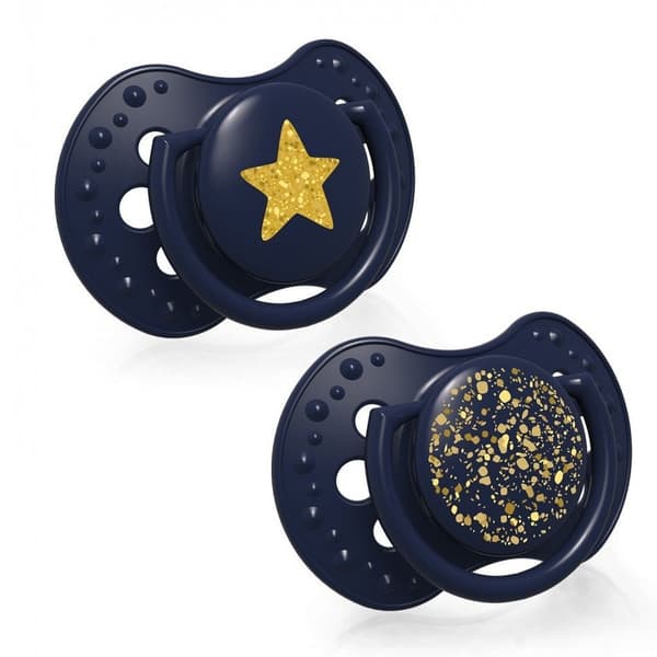 LOVI silicone dynamic soother 0-3 m, 2 pcs, Stardust blue, 22/892_blue