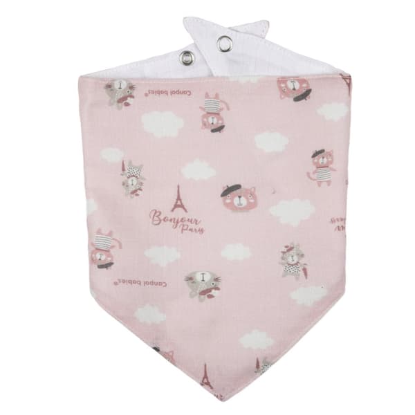 CANPOL BABIES muslin bib BONJOUR PARIS, 0m+, 2 vnt., pink, 26/900_pin