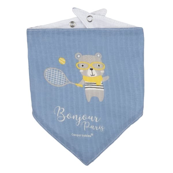 CANPOL BABIES muslin bib BONJOUR PARIS, 0m+, 2 vnt., blue, 26/900_blu