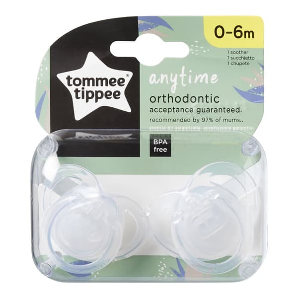 Tommee Tippee soother silicone 2pcs 0-6m Anytime 43335499