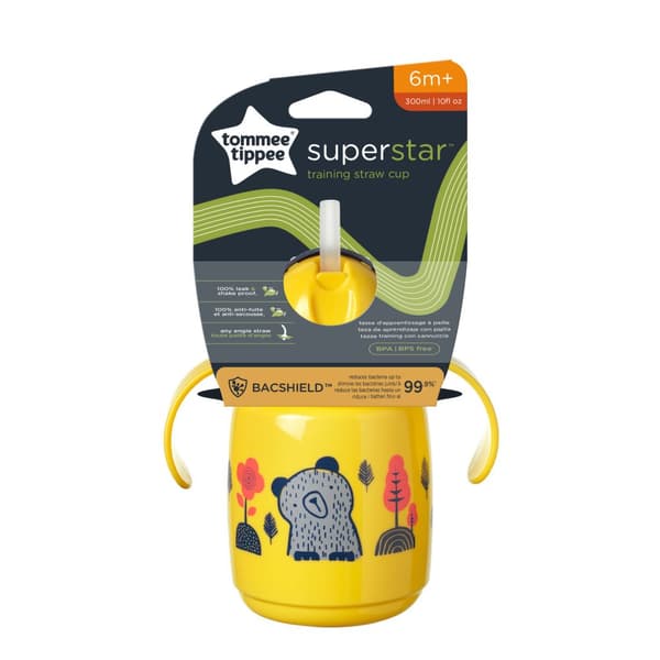TOMMEE TIPPEE training straw cup, 6M+, 300ml, yellow, 447831