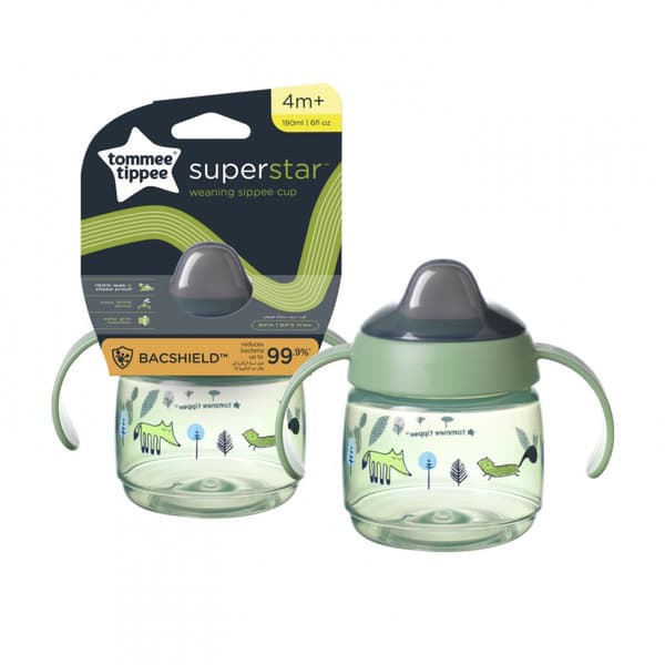 TOMMEE TIPPEE cup WEANING SIPPEE, 4m+, 190ml, green, 447826