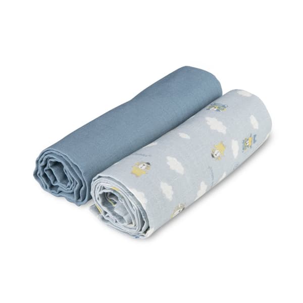 CANPOL BABIES muslin squares BONJOUR PARIS, 0m+, 70x70 cm, 2 pcs., blue, 26/901_blu