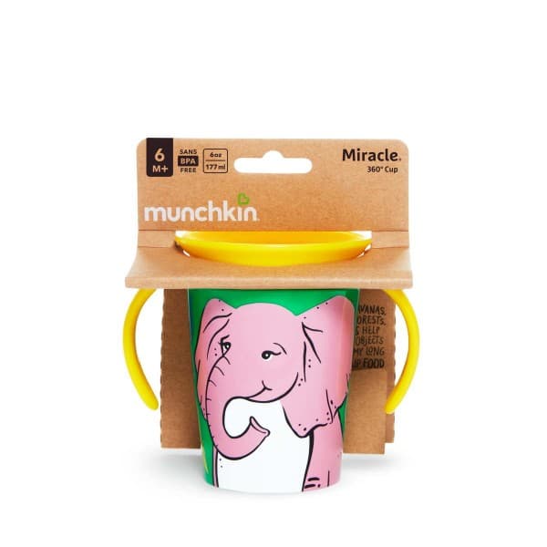 MUNCHKIN WildLove Trainer Cup, Miracle 360,  6m+, 177 ml, elephant, 05195101